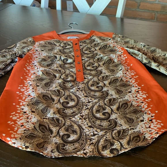 Liz Claiborne womens long sleeve blouse size medium career fall Thanksgiving - Picture 4 of 12